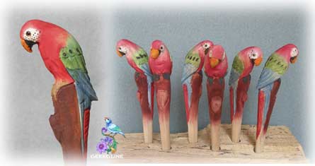 Rød ara papagøje, håndlavet kuglepen